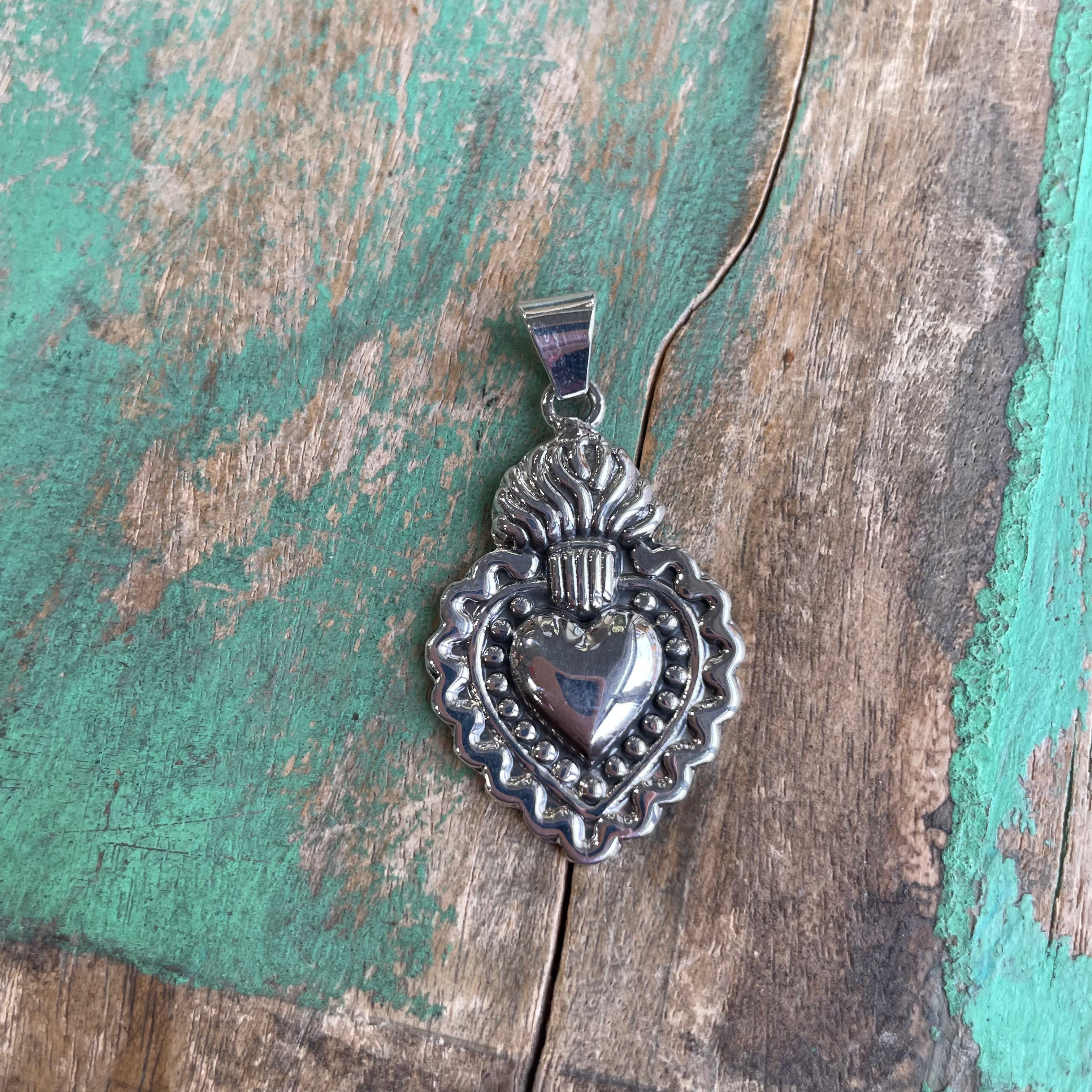 Sacred Heart Dots Earrings and Pendant