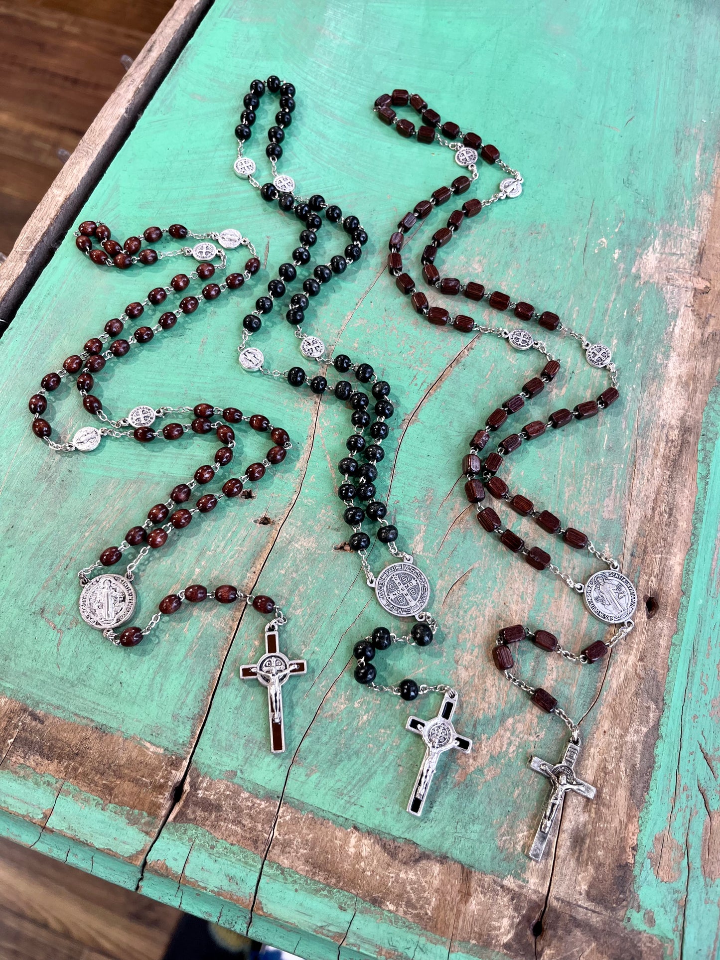 St Benedict Linked Wooden Rosary