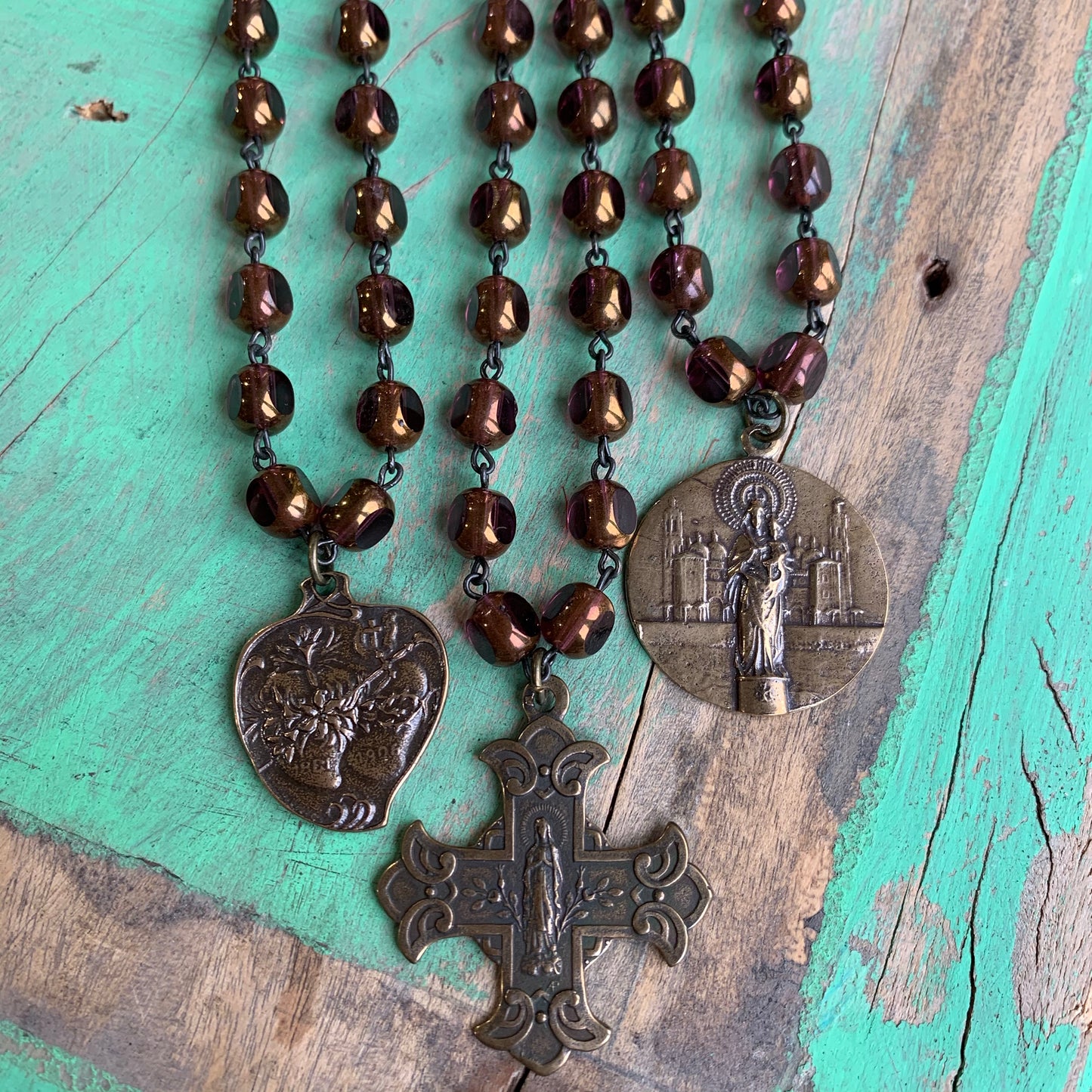 Bronze and Plum Faith Necklace
