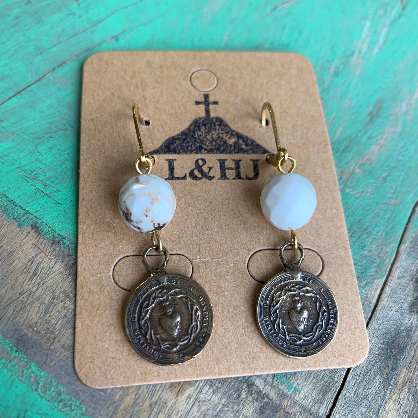Bronze Heart Virgencita Necklace and Earrings