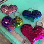Sequins Heart Key Chain