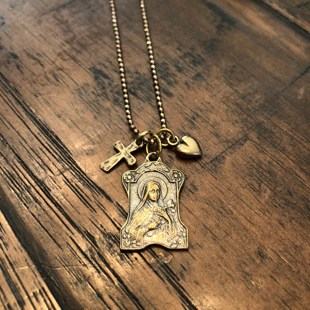 Bronze Saint Necklace