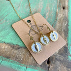 White OLG Necklace and Earrings