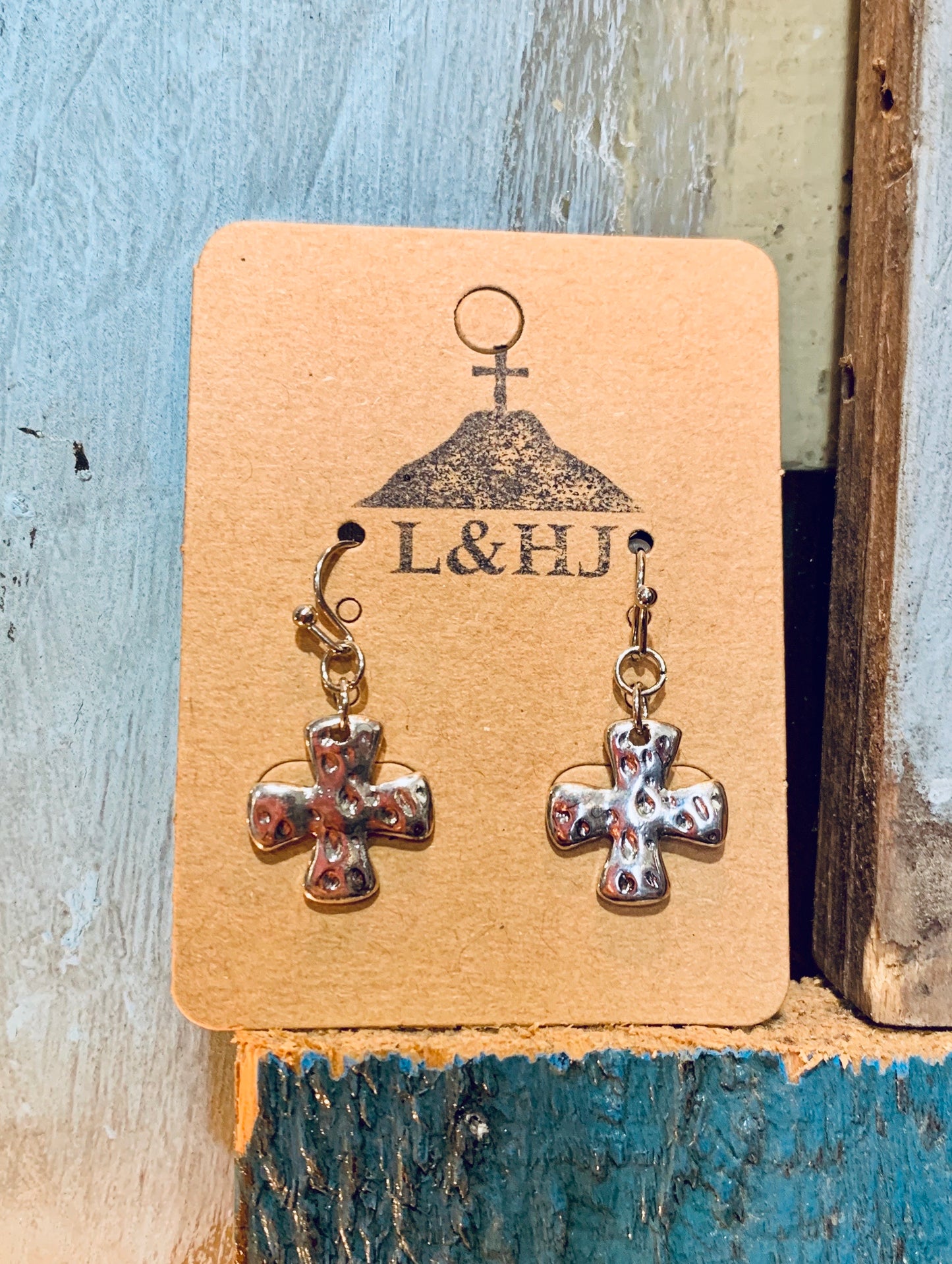Sideways Cross Faith Necklace and Earrings