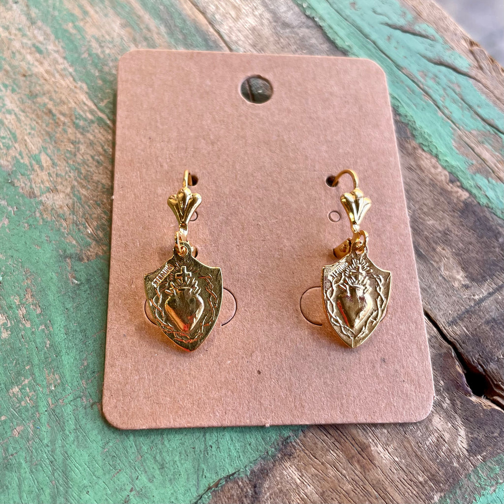 Gold Plated Saint Earrings