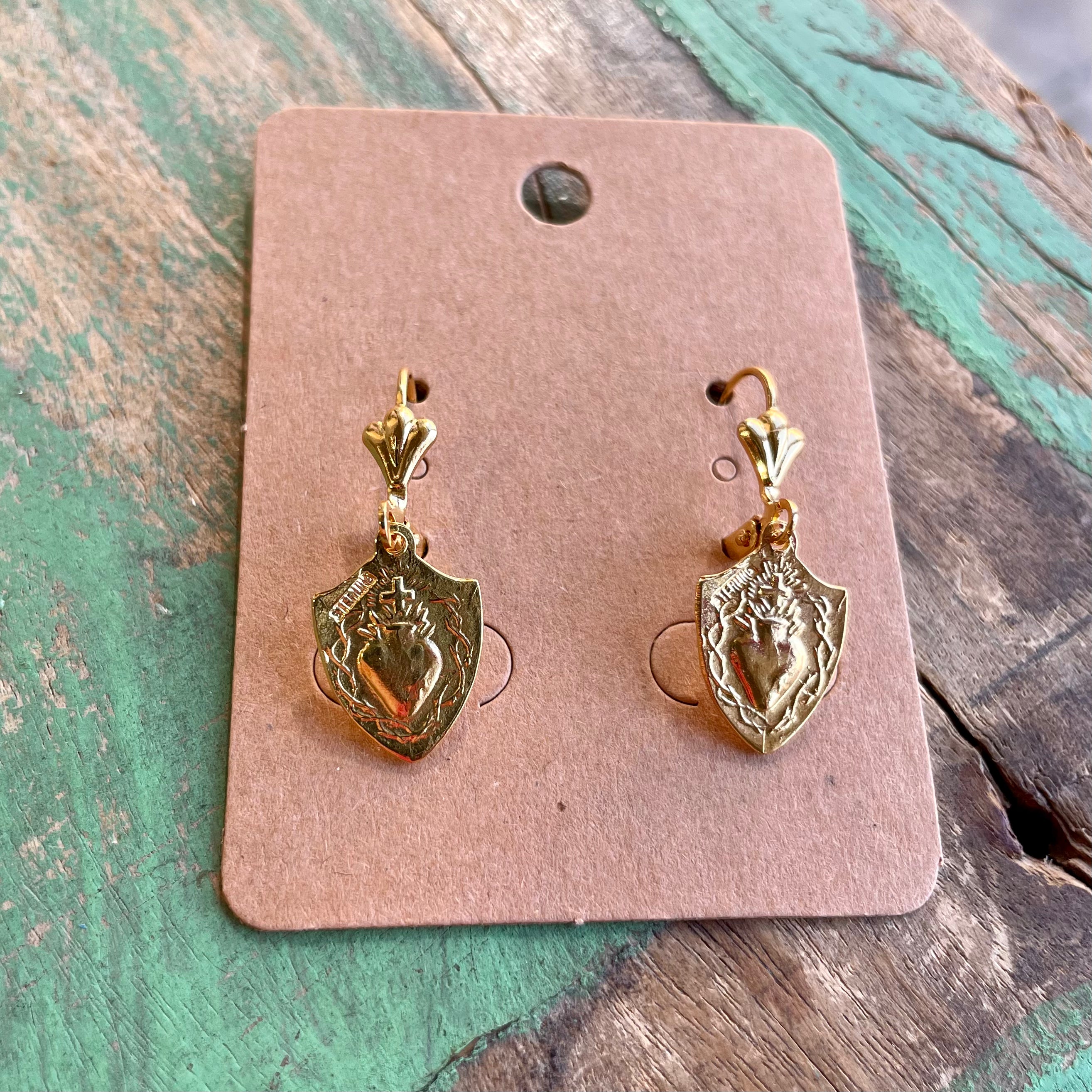 Gold Plated Saint Earrings