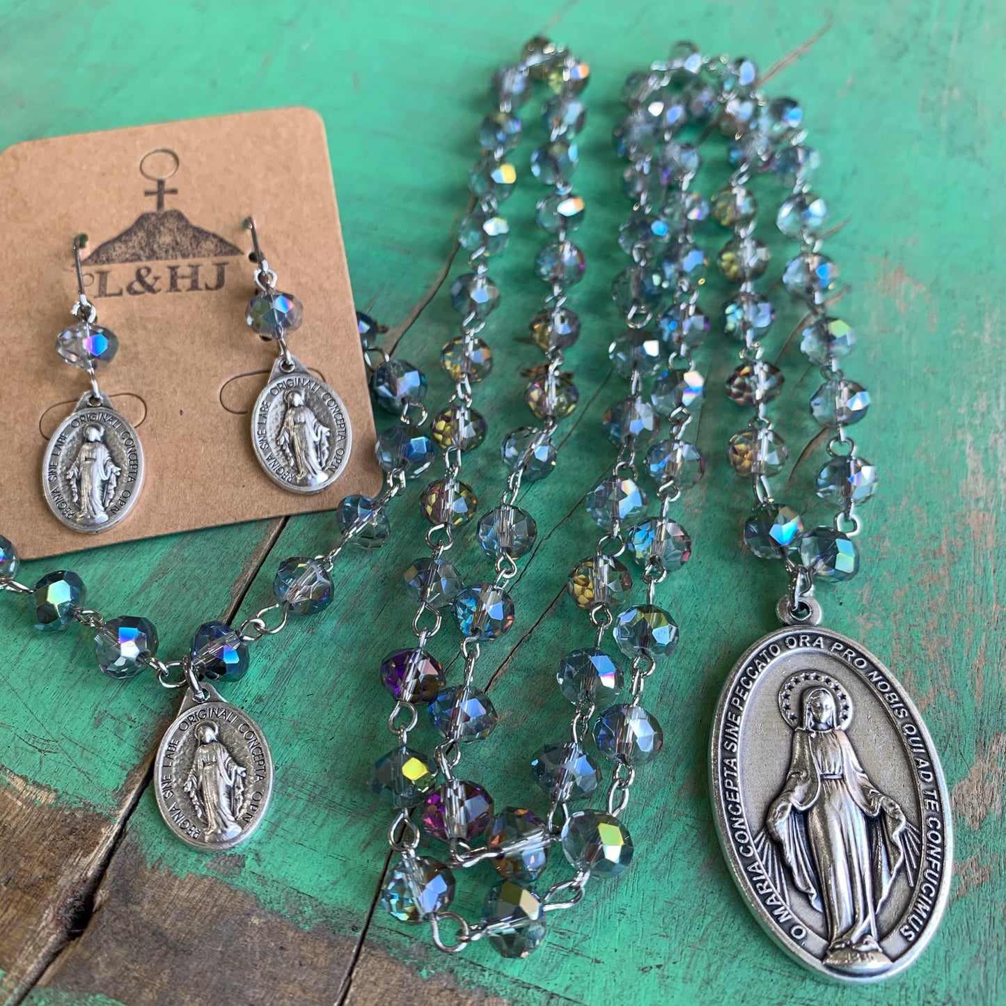 Iridescent Miraculous Medal Set