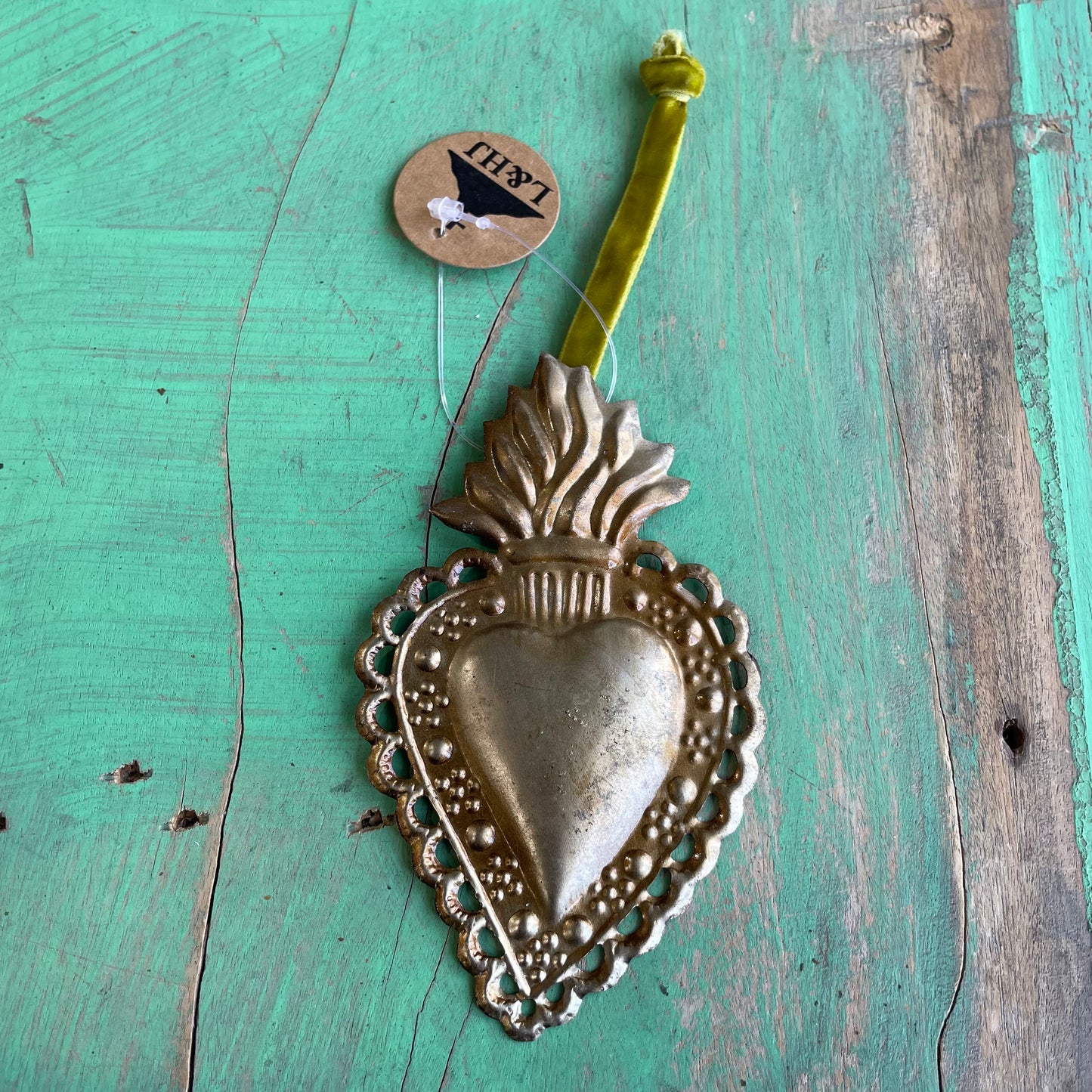 Small Sacred Heart Tin Ornament