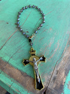 St Benedict Enamel Crucifix Car Blessings