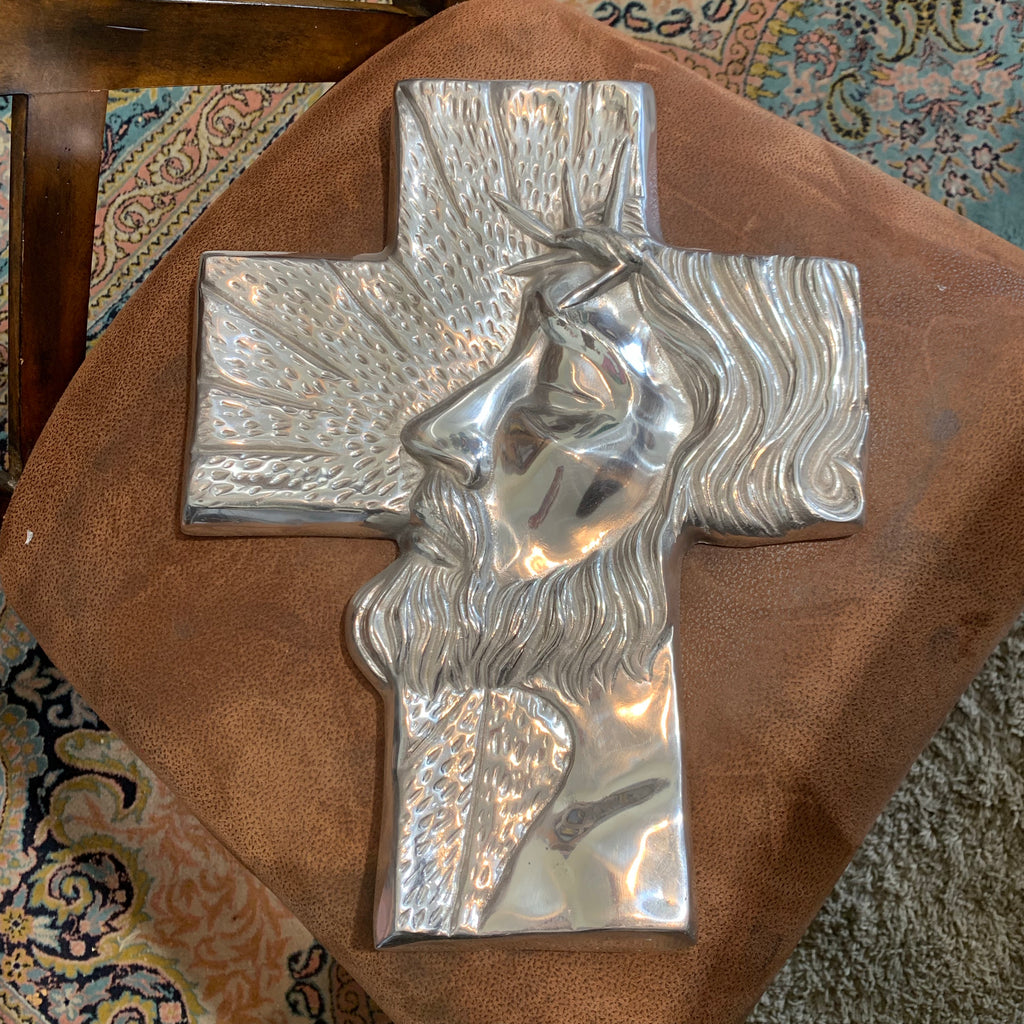 The Face of Jesus Pewter Cross