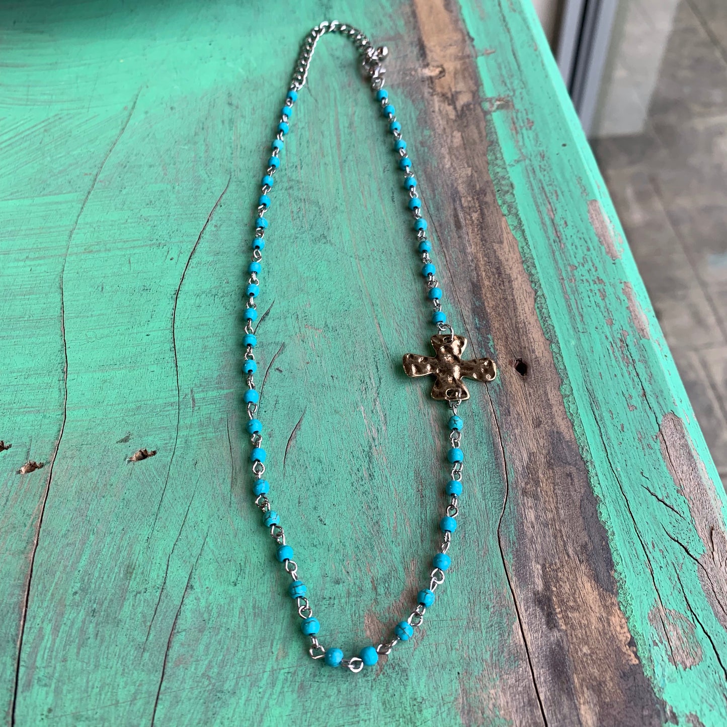 Sideways Cross Faith Necklace and Earrings