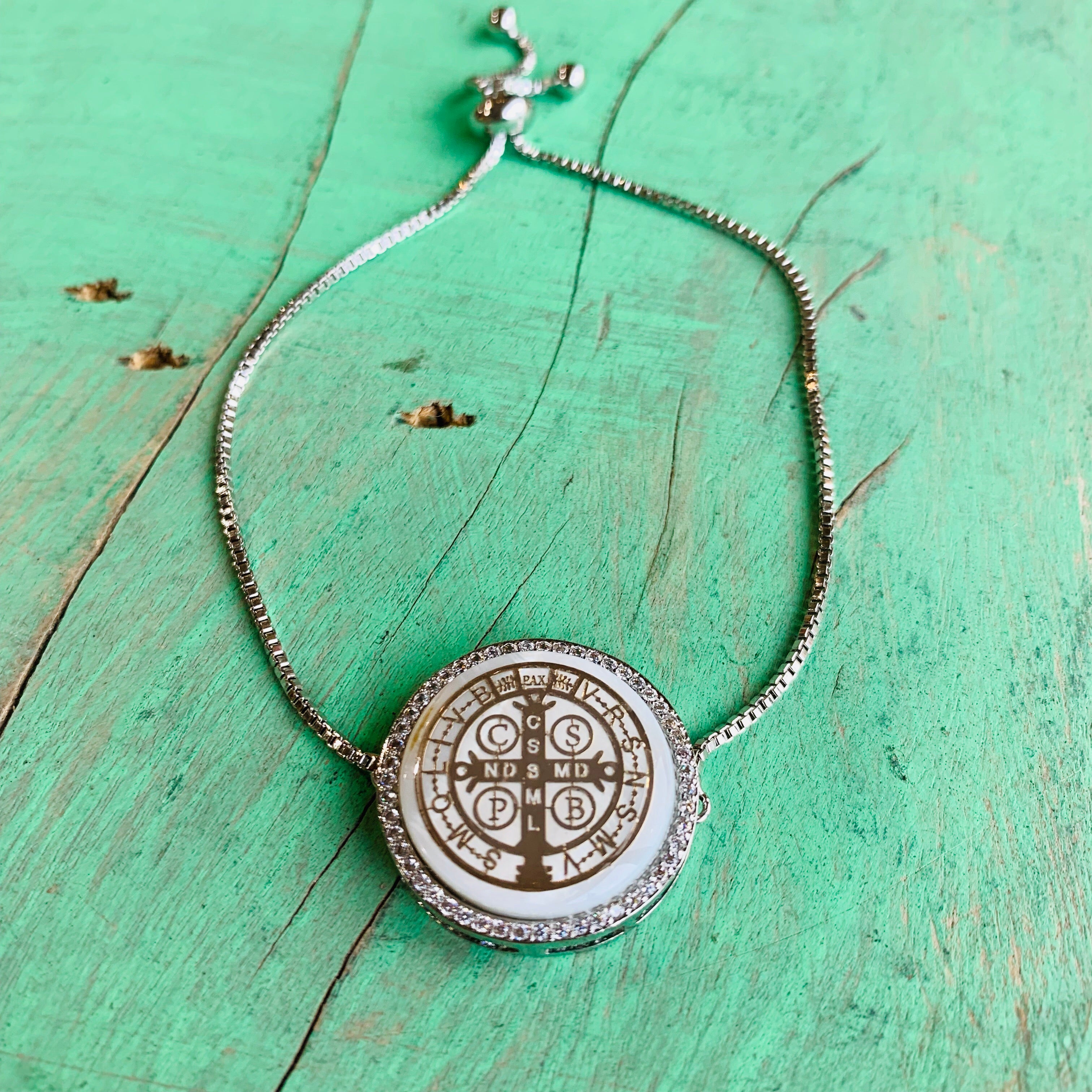 Mother of Pearl St. Benedict Adjustable Bracelet