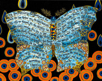 Magnificat Prayer with Butterfly 8x10 Artwork