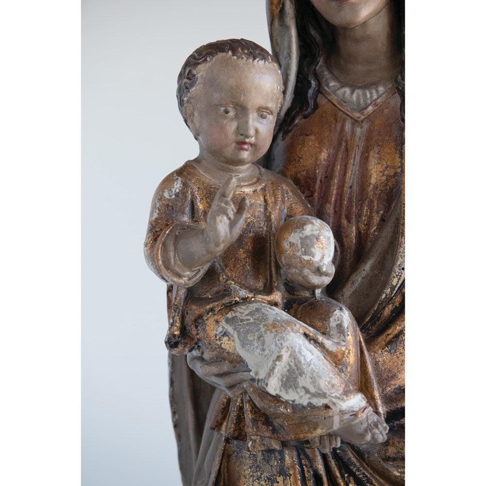 Vintage Reproduction Virgin Mary and Child Statue