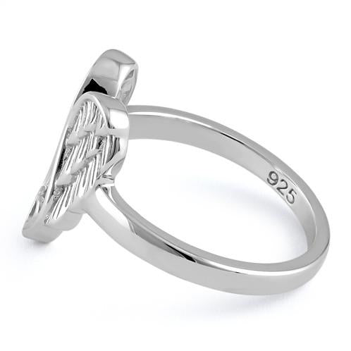 Sterling Silver Wings Heart Ring