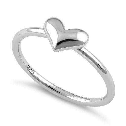 Sterling Silver Puffy Heart Ring