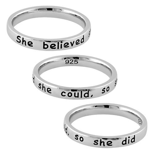 She Believed She Could So She Did Sterling Silver Ring