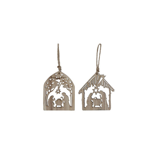 Wooden Nativity Ornaments