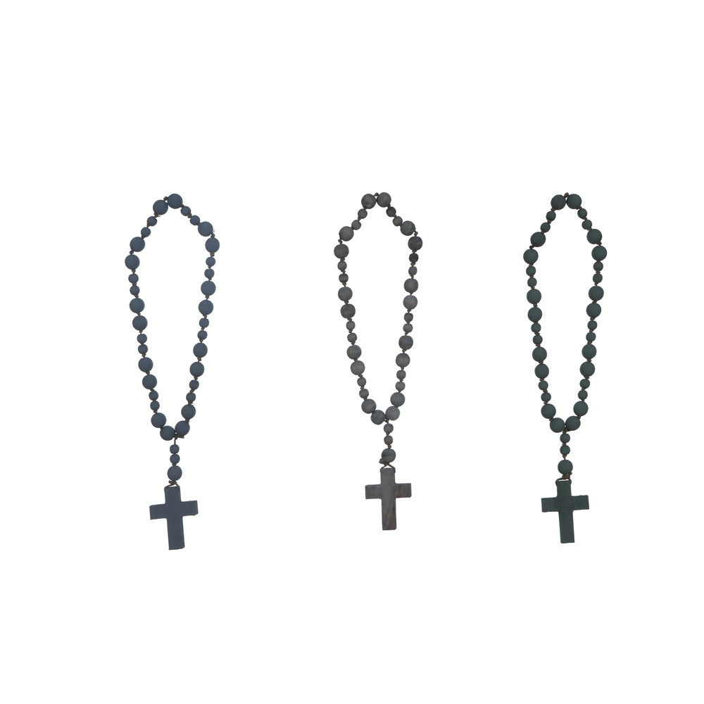 Big Wood Bead Rosary Inspired Decor